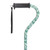 Adjustable Height Offset Handle Cane with Gel Hand Grip, Green Leaves