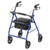 Aluminum Rollator Rolling Walker with Fold Up and Removable Back Support and Padded Seat, Blue