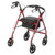 Aluminum Rollator Rolling Walker with Fold Up and Removable Back Support and Padded Seat, Red