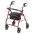 Aluminum Rollator Rolling Walker with Fold Up and Removable Back Support and Padded Seat, Red