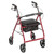 Aluminum Rollator Rolling Walker with Fold Up and Removable Back Support and Padded Seat, Red