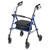 Adjustable Height Rollator Rolling Walker with 6" Wheels, Blue