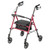 Adjustable Height Rollator Rolling Walker with 6" Wheels, Red
