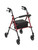 Adjustable Height Rollator Rolling Walker with 6" Wheels, Red