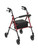 Adjustable Height Rollator Rolling Walker with 6" Wheels, Red