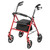Four Wheel Rollator Rolling Walker with Fold Up Removable Back Support, Red