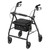 Rollator Rolling Walker with 6" Wheels, Fold Up Removable Back Support and Padded Seat, Black