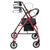 Rollator Rolling Walker with 6" Wheels, Fold Up Removable Back Support and Padded Seat, Red