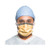 Surgical Mask with Eye Shield FluidShield Anti-fog Foam Pleated Tie Closure One Size Fits Most Orange NonSterile ASTM Level 3 Adult (M-282581)