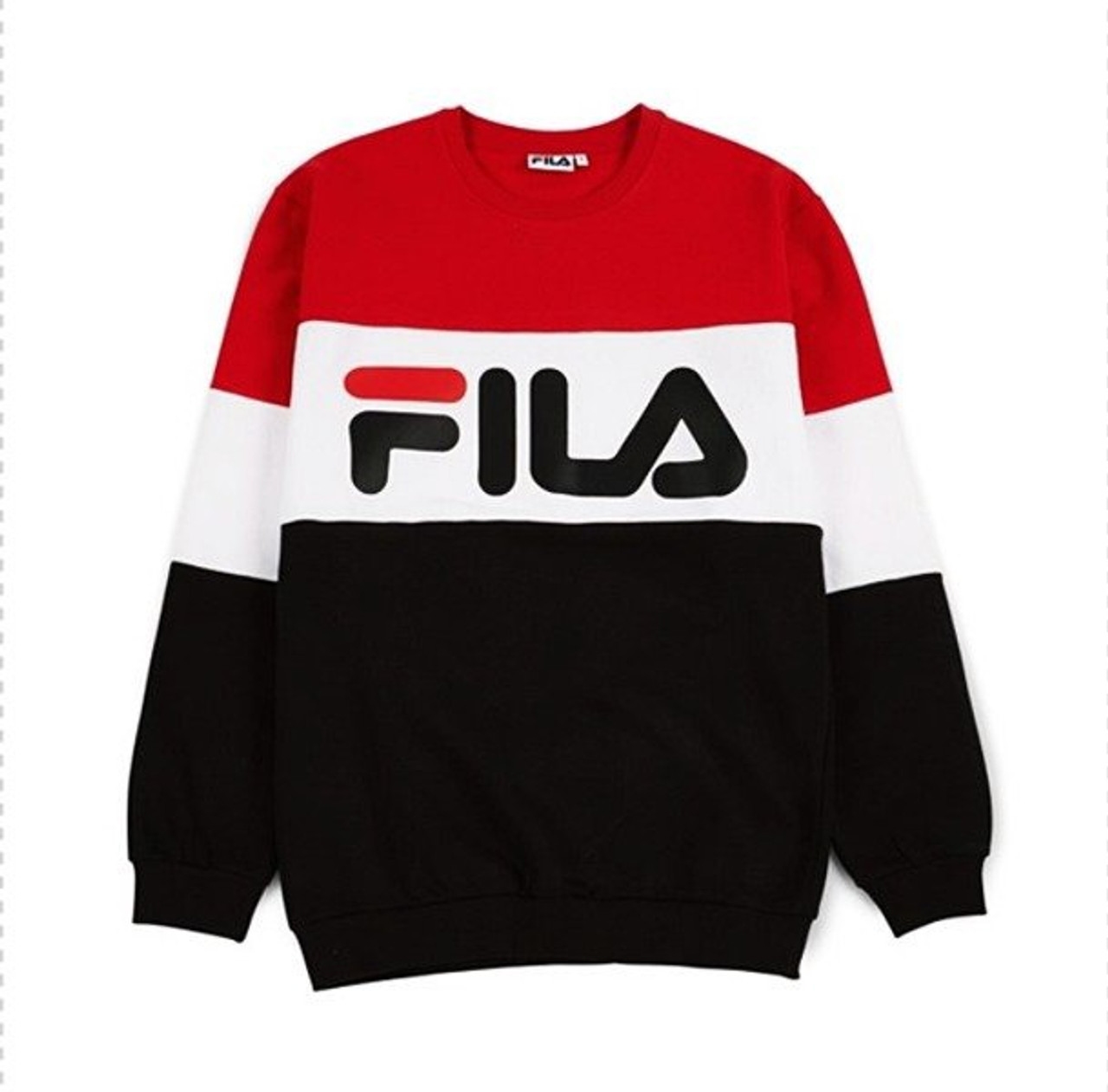 FILA Straight Blocked Crew Sweat shirt - FashionCorner