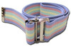 Bright Pastel Striped Gait Belt - Metal Drop Jaw Buckle - 7'