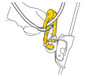 The ROLLCLIP A pulley can be used as a directional point when combined with the RESCUCENDER rope clamp.