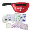 Kemp Hip Pack w/GUARD Logo & First Aid Supply Pack - Red w/reflective Zipper