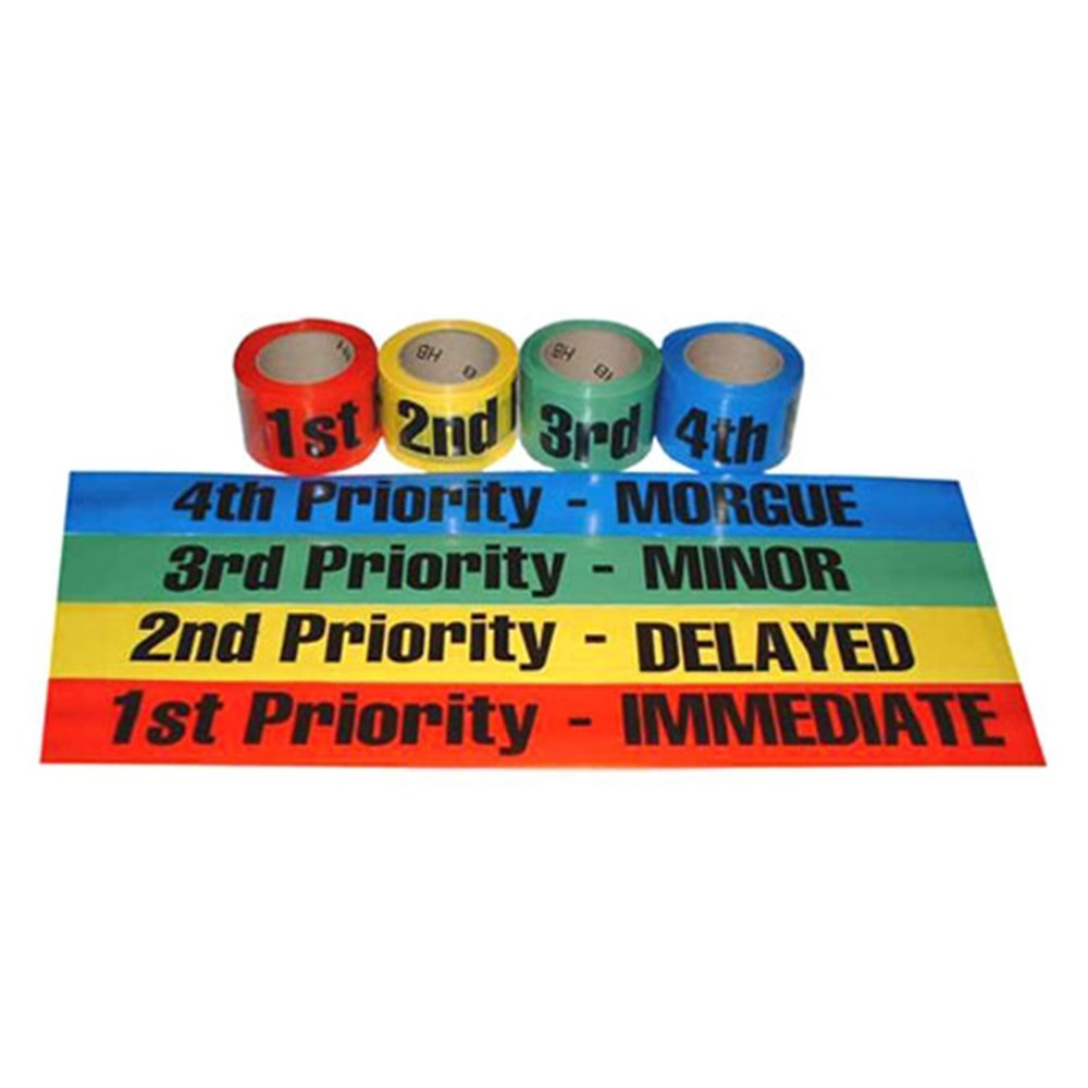 Triage Tape 3" x 200 feet 4 Pack Live Action Safety