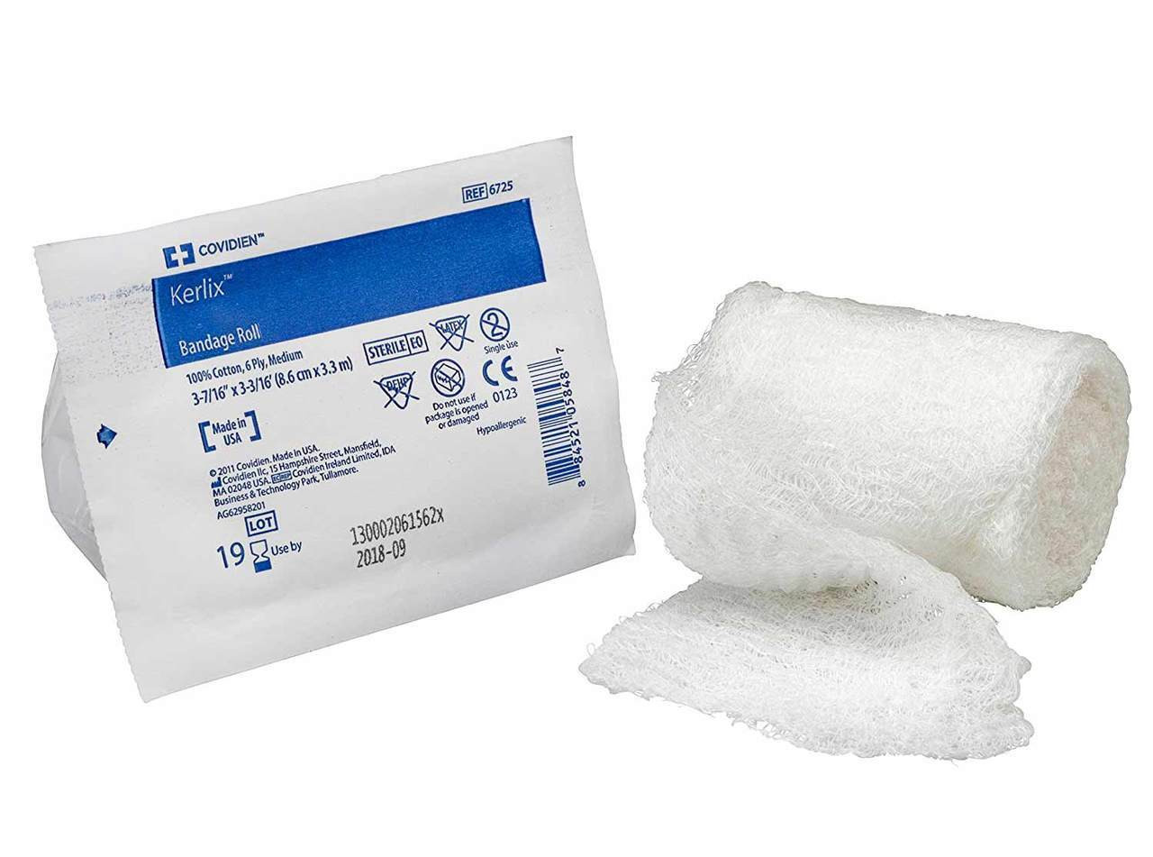 Kendall Kerlix Gauze Bandage Rolls 3.4" Live Action Safety