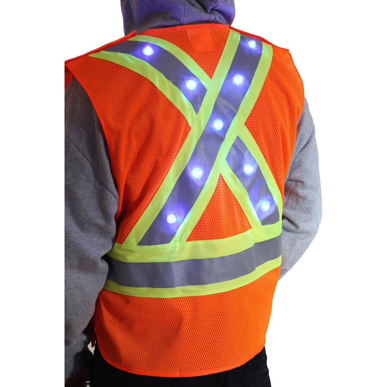 Majestic Class 2 LED X Back Reflective Vest - 5 Point Breakaway