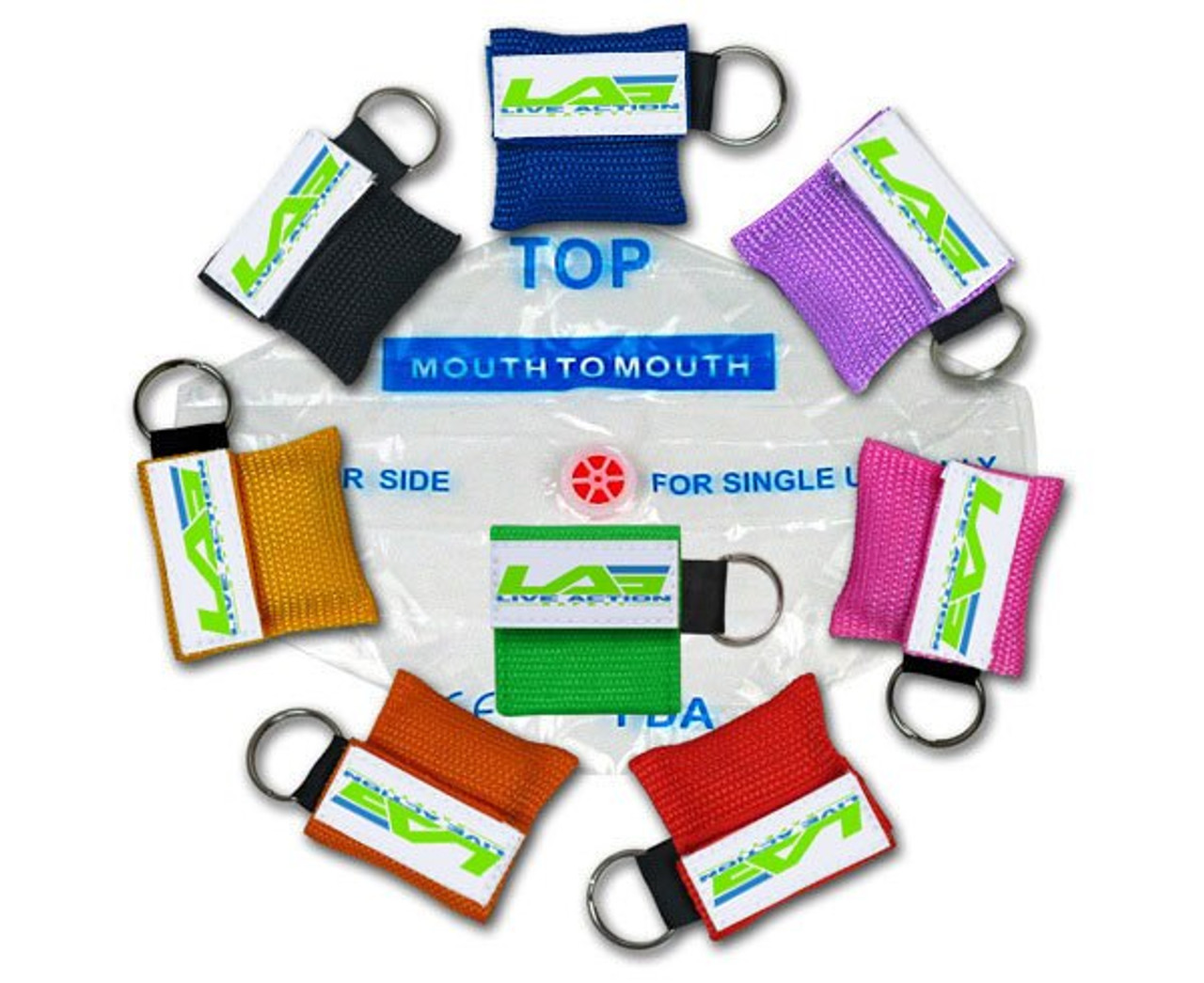 LAS CPR Mouth Barrier Shield Keychain - Micro