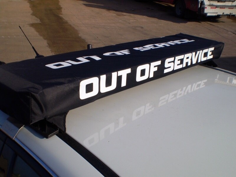 LAS Platinum Lightbar Cover Out Of Service (XLARGE) Live Action Safety