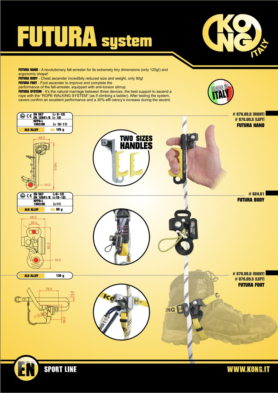 Kong Futura Hand Ascender - Yellow | Live Action Safety