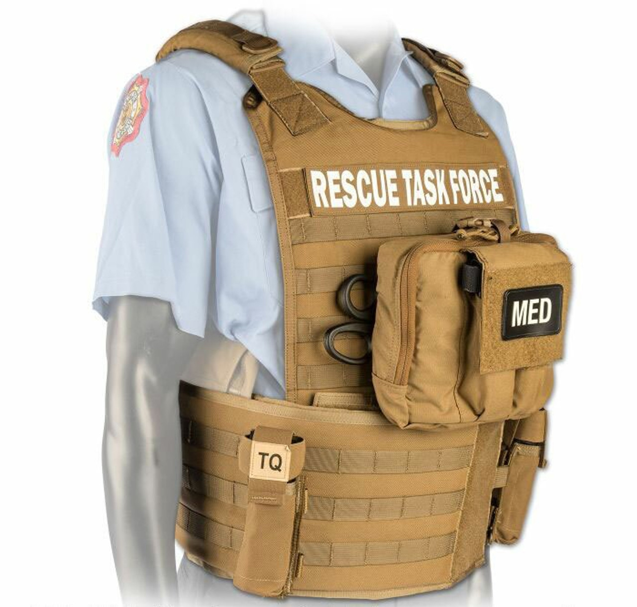 Rescue Task Force Tactical Vest Kit with Level III Soft Body Armor, Si