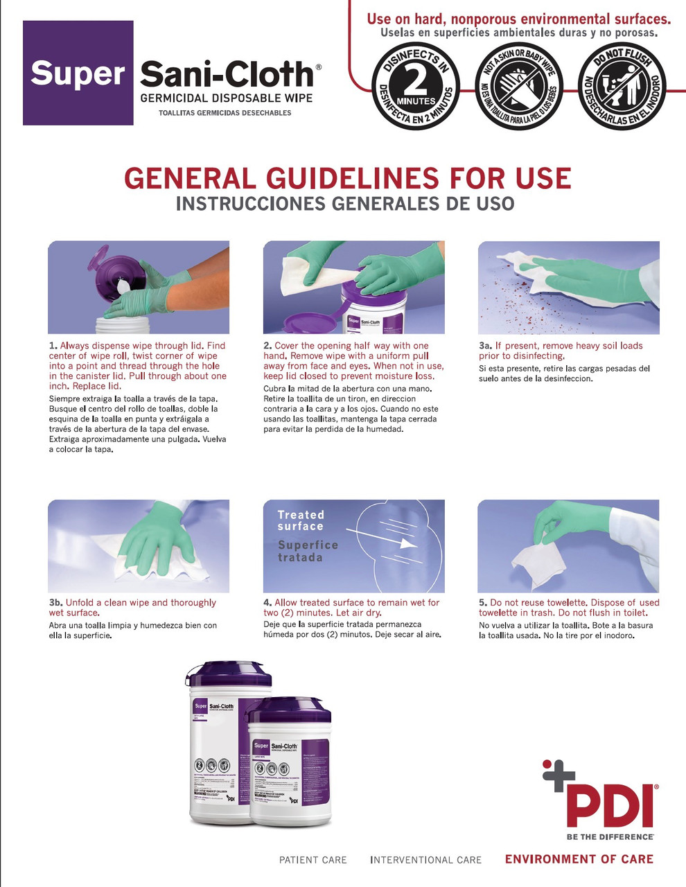 Pdi Super Sani Cloth Germicidal Disposable Wipe Live Action Safety