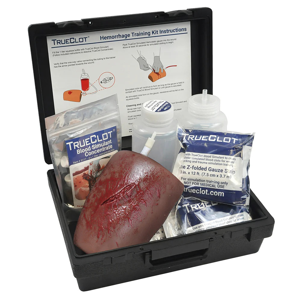 TrueClot Hemorrhage Training Kit Laceration Wound w/Z-Fold Gauze