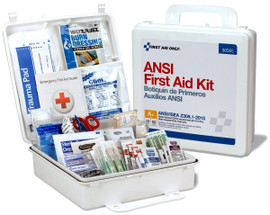 First Aid Kit Plastic Case - 50 Person (ANSI Compliant) open
