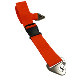 Poly 2 pc. Plastic Buckle & Non-Swivel Clip Spineboard Strap - 5'