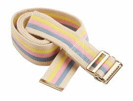 Light Pastel Striped Gait Belt - Metal Drop Jaw Buckle - 5'