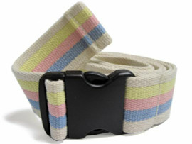 Light Pastel Striped Gait Belt - Plastic Side Release Buckle - 7'