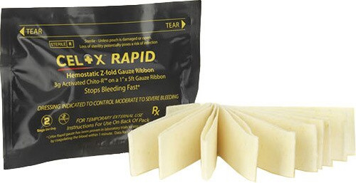 Celox Z-Fold RAPID Hemostatic Gauze - Small Ribbon old packaging