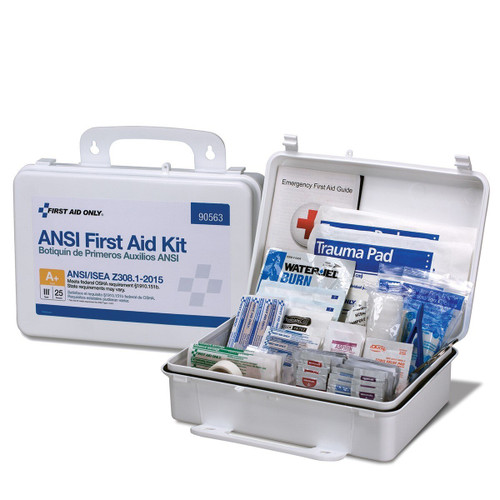 First Aid Kit Plastic Case - 25 Person (ANSI Compliant)