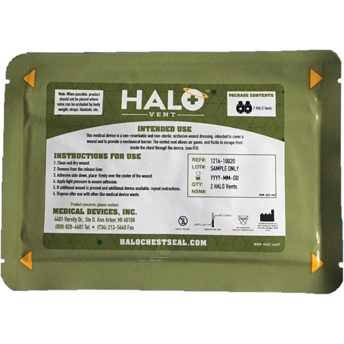 Halo Vent Occlusive Chest Seal 2/Pack