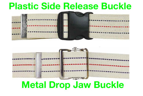Natural Cream Gait Belt - Plastic Side Release Buckle - 5'
