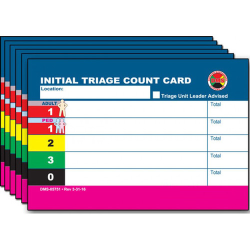 EMT3 START Initial Triage Patient Count Card - Refill Pack