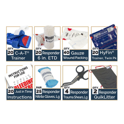 NAR Bleeding Control Skills Training Kit - Intermediate - Without Wound Management Trainer - Included Items