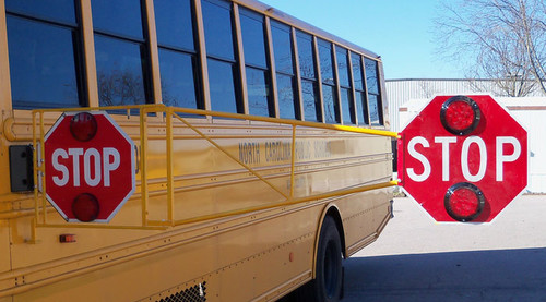 School Bus Extended Stop Arm deployed
