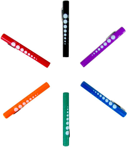 Disposable Colored Diagnostic Penlight with Pupil Gauge 6 Pack