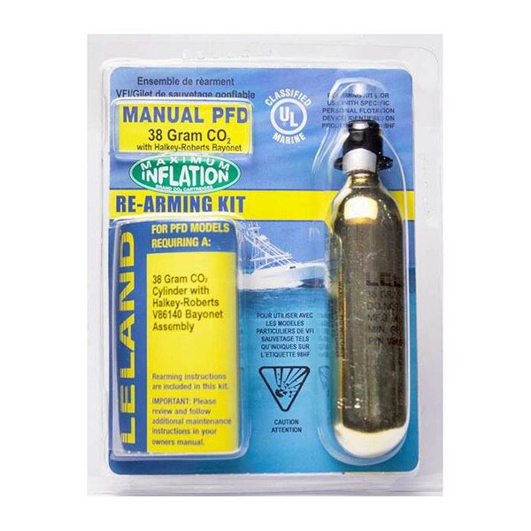 CO2 Re-Arm Pack for Manual Inflatable PFD - 38 Gram | Live Action Safety