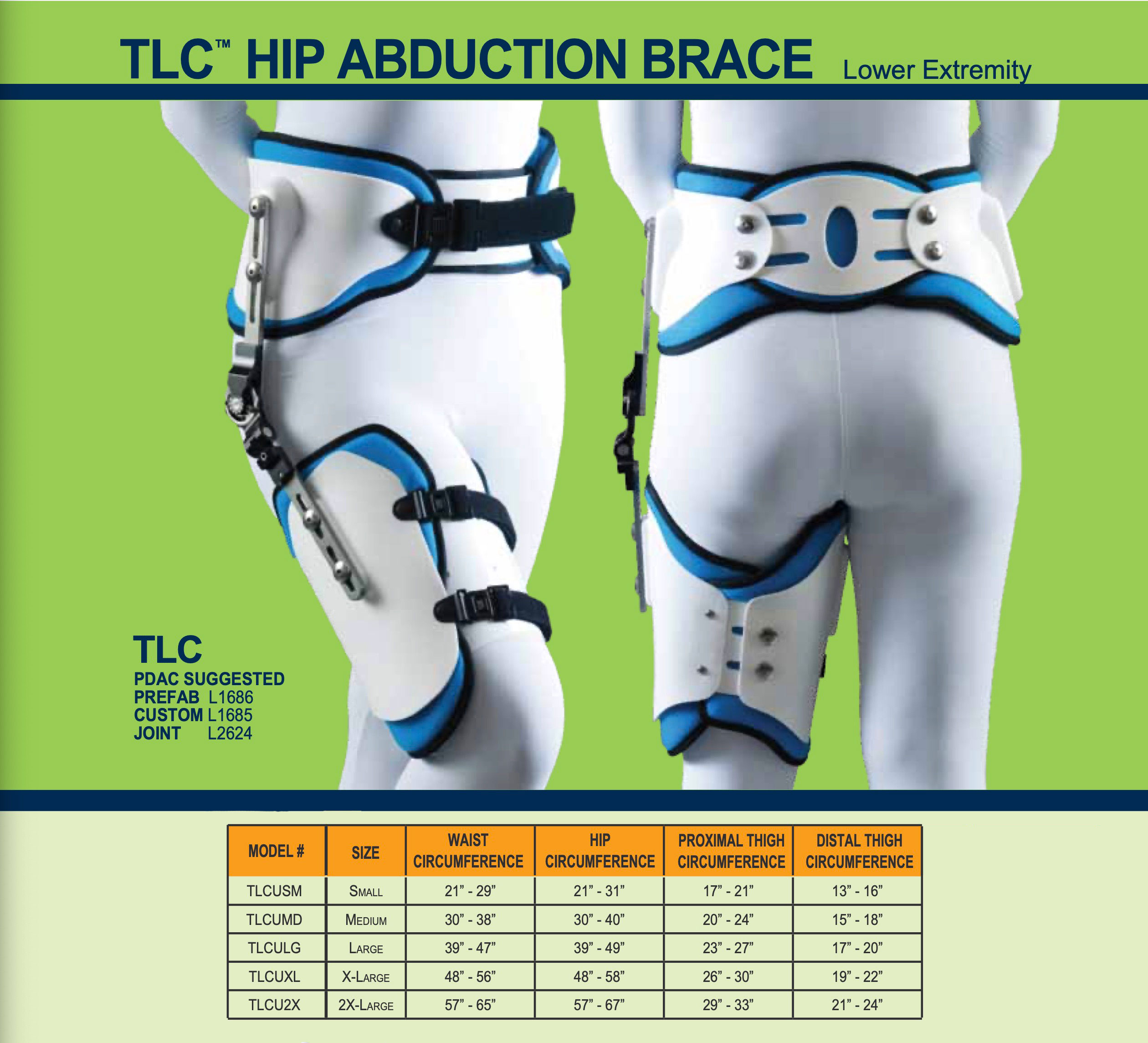 OPTEC Prefab TLC Hip Abduction Brace Live Action Safety