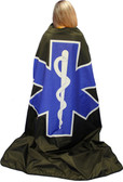 Star of Life First Responder Nylon Fleece Blanket Black