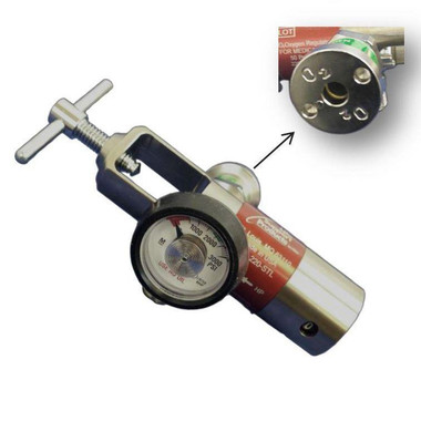 Allied LSP Oxygen Regulator with Ohmeda Style Quick Connect O2