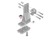 Ferno Model 175 Ferno Rail Floor Bracket with Rail Clamp, Floor Plate, Tie-Down Knob and Hardware Kit
