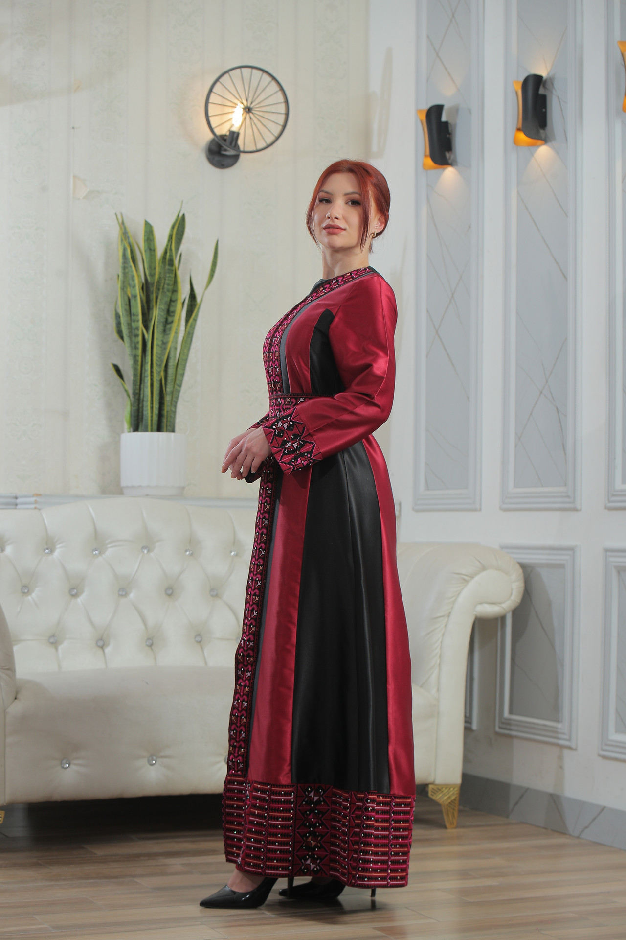coral formal dress for wedding Strapless Coral Split Wedding Guest Dress