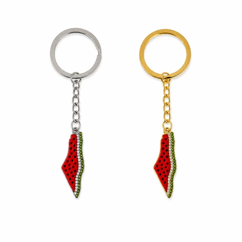 Watermelon Palestine Map Keychain