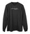 Palestine in English and Arabic across the chest of a black long sleeve shirt