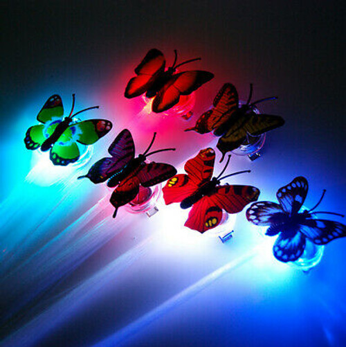 Butterfly Flashing Fiber Optic Hair Clips