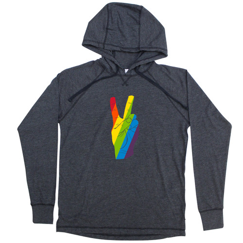 Rainbow Pride Peace Sign Small Jersey Hoodie