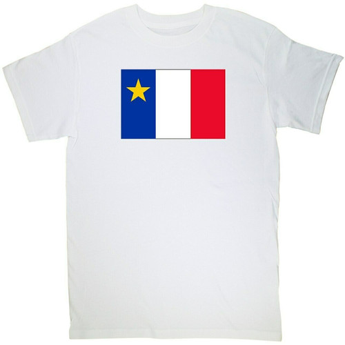 Acadian Flag - Drapeau Acadien Classic XX-Large T-Shirt. This soft and durable t-shirt is the perfect tee to sport at a Acadian Festival to show your Acadian Pride.