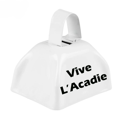 3" Vive L'Acadie White Cowbell